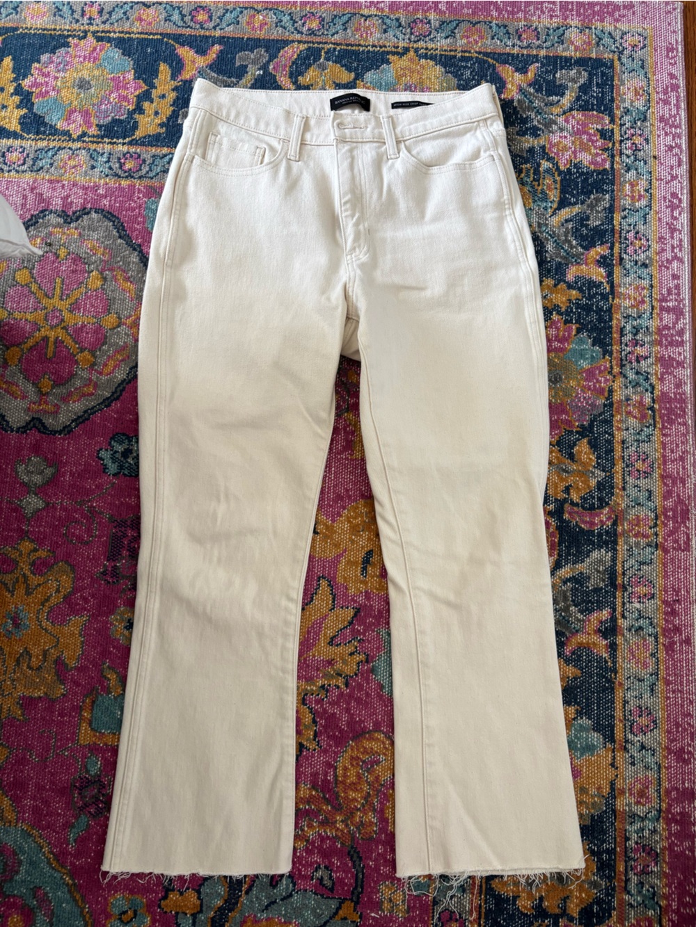 Banana Republic Cream Wide-Leg Jeans
